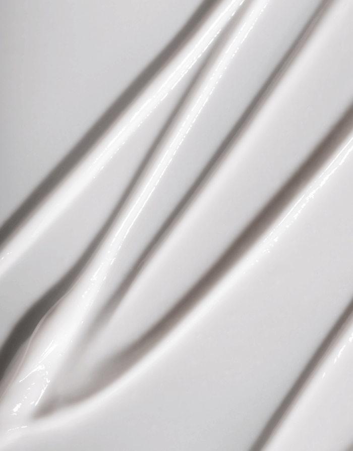 Fotografia della texture di Calmia, crema morbida e soffice