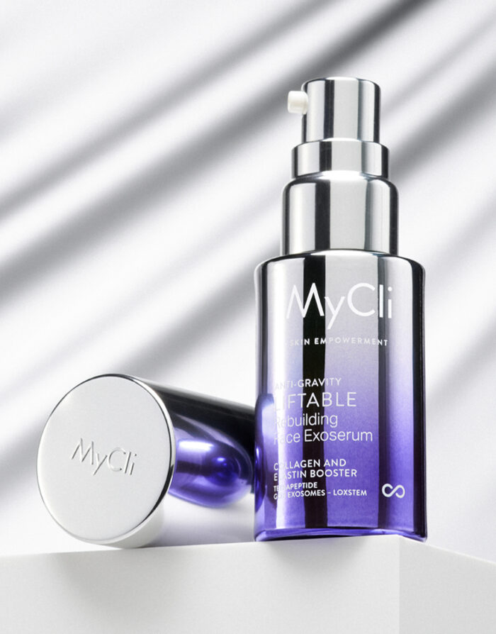 Fotografia del packaging metallizzato di Liftable Exoserum 30ml